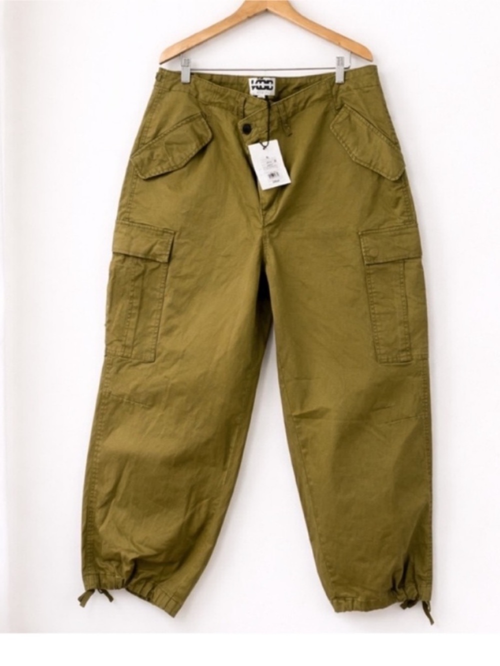 NWT KBB by KAHLANA Women's Mid-Rise Straight Leg 'The Cargo Jogger' - Tan S - Picture 7 of 12